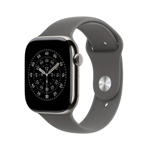 Apple Watch Series 11 GPS + LTE 46mm 原色鈦金屬錶殼搭配石灰色運動錶帶