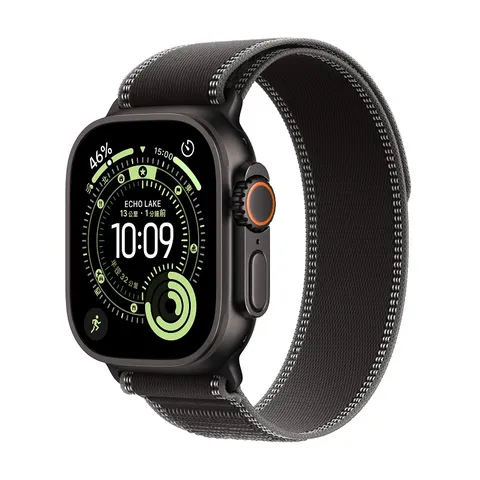 Apple Watch Ultra 3 GPS + LTE 49mm 黑色鈦金屬錶殼搭配黑色配木炭色越野錶環