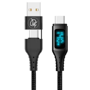 PICKOGEN140W 二合一 Type-C/USB-A TO Type-C PD充電線傳輸線編織線快充線 QC4.0 神速 1.2M 支援手機/平板/筆電
